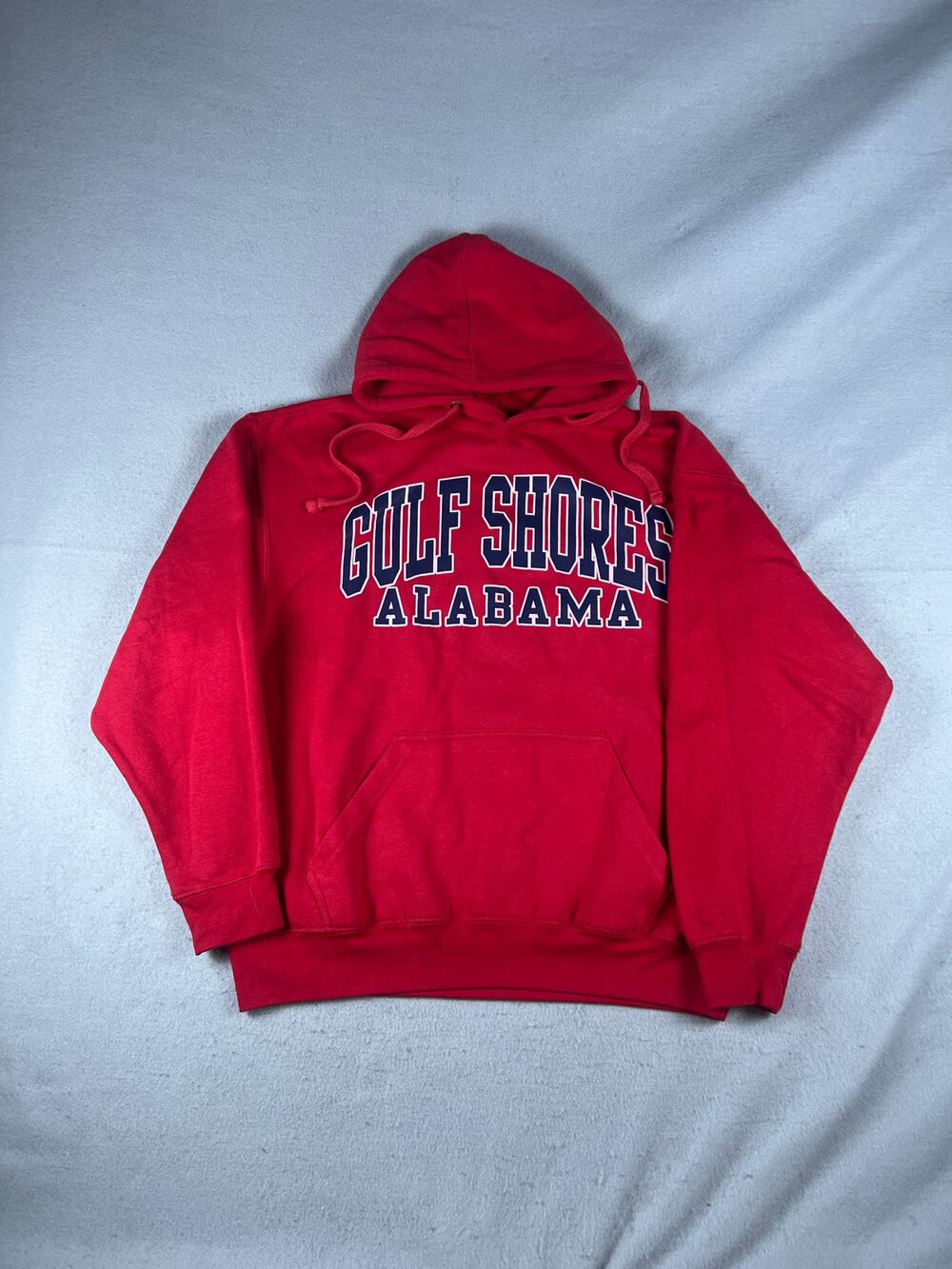 Gulf Shores Alabama Spellout Hoodie Mens M Red Pacific & Co Fleece Sweatshirt